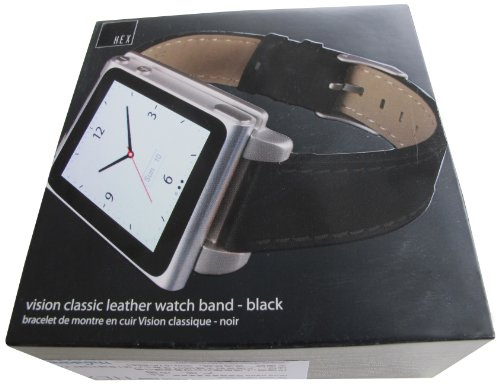 Hex Vision Classic Lederarmband für iPod Nano Gen 6, Schwarz