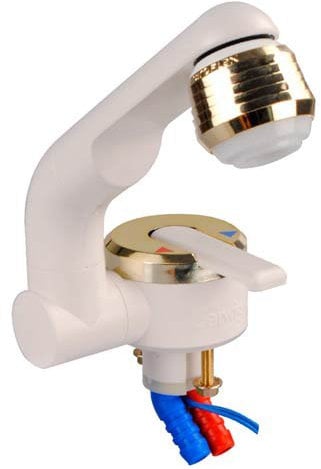 Barwig Einhebelmischer Perfect mit Auslauf weiß/gold SB