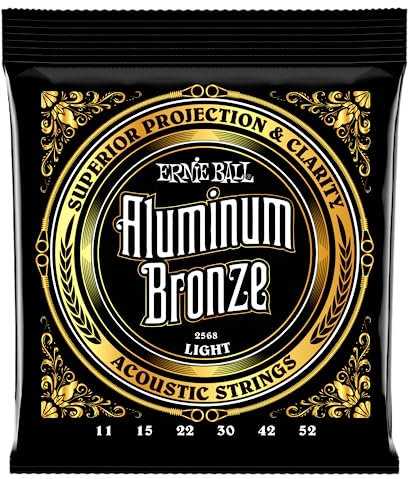Ernie Ball Cordes légères Bronze aluminium, pour guitare acoustique, calibre 11-52
