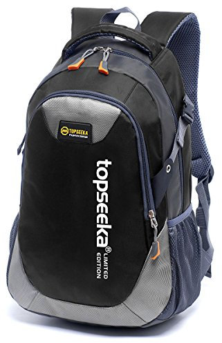 Outdoor peak Unisex Jungend Oxford wasserdicht Büchertasche Rucksack Laptoptasche Unitasche Freizeitrucksack Schulrucksack Studententasche Daypacks Reisetasche(Schwarz)