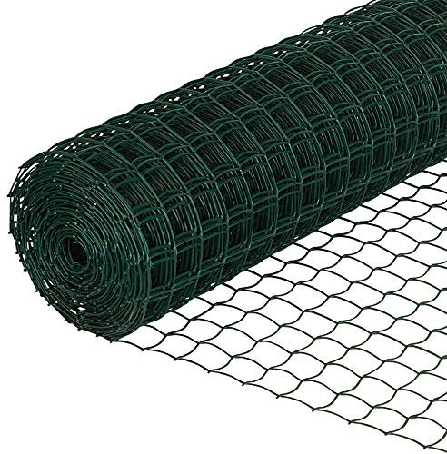 50mm Green Climbing Plant Support Mesh Plastic Garden Fence Net Clematis Pea Bean Trellis - 1m x 25m