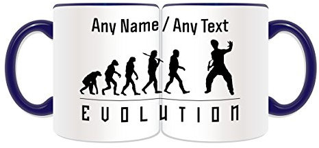 Nunchaku-Tasse mit Aufschrift „Evolution Wrapped Design“, einzigartige Namensnachricht, Spielerumrisse, Olympisches Spiel, Sporttrainer, Kungfu KongFu Kun Fanwaffe, Bruce Lee Chainsticks Geschichte