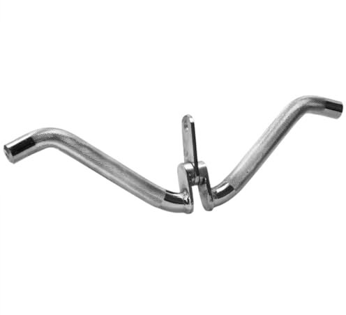 GORILLA SPORTS® Trizeps Curl-Griff - mit Drehgelenk, bis 200 kg Belastbar, gerändelt, aus Chrom - Trizeps-Griff, Bizeps Curl, Kabelzuggriff, SZ-Griff, LAT Pulldown Bar, Latzugstange, Krafttraining