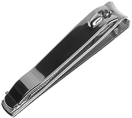 Cortaúñas con corte curvo - Lima de uñas integrado - De acero inoxidable - Cromado