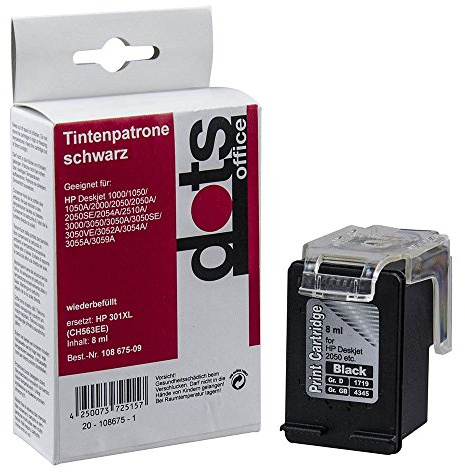 dots 1719,4001-DOTS Dots Tinte ersetzt HP 301xl Bk