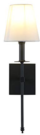 Yosoan Wandleuchte Wandlampe Einfache Moderne Kreative Wandleuchtung mit Stoffschirme für Küche/Esszimmer/Schlafzimmer/Café/Bar/Club (1 Stück Schwarz Farbe)