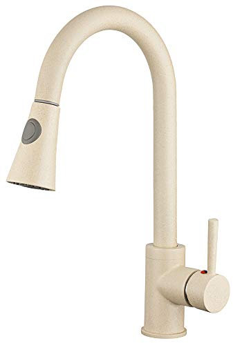 Cucina Lavello Miscelatore Monocomando Rubinetto Girevole Allungabile Grigio Beige Granito Avena Sanlingo