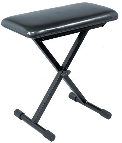 QUIK LOK - BX/9 PANCHETTA SERIE BASIC,Piccola Panchetta per Piano con Cuscino Standard,Struttura in Acciaio Robusta,Richiudibile e Regolabile in Altezza su 3 Posizioni,Carico Massimo 90 kg,Colore Nero