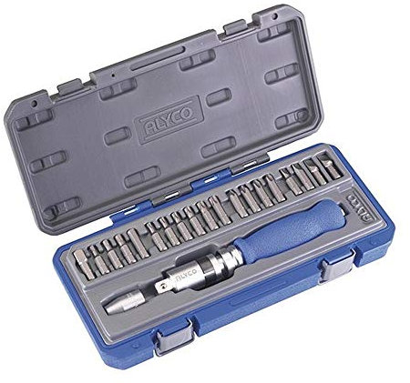 Alyco 192650 Juego 21 Piezas destorgolpe Reforzado 1/2 CR-V con Mango ergonomico + Puntas en Estuche plástico