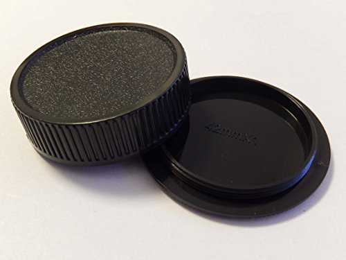 vhbw Lot de Bouchons pour Objectif Compatible avec Chinon Appareil Photo - Cache arrière et de boîtier Noir