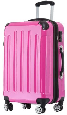 BEIBYE Zwillingsrollen 2048 Hartschale Trolley Koffer Reisekoffer Taschen Gepäck in M-L-XL-Set (Pink, XL)
