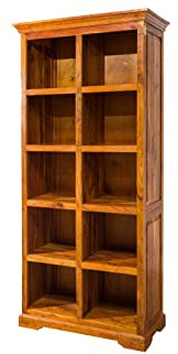 MASSIVMOEBEL24.DE | Oxford Regal Akazie 90x43x195, Farbe:Hellbraun lackiert, Größe:90x43x195 cm (BxTxH)