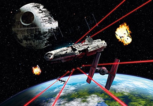 empireposter Star Wars Millennium Falcon - Papier peint photo Wallpaper - Mural (368 x 254 - 8 pièces) Livré avec un emballage adhésif et une notice de montage (français non garanti).