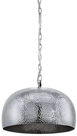 EGLO Pendelleuchte Esstisch Dumphry, Hängelampe in Schlagmetall-Optik für Wohnzimmer und Esszimmer, Esszimmerlampe aus Metall in Chrom, Lampe hängend mit E27 Fassung
