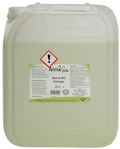 AlmaWin Öko Badreiniger 20l, frische Minze, Effektiv gegen Kalk, Seifenreste, Schmutz, vegan