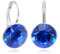Silberohrringe 925 Blau Kristalle Sapphire Klappverschluß Ohrringe für Frauen NOBEL SCHMUCK