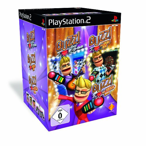 Buzz! Triple Pack Quiz (inkl. Buzz! Buzzer): Buzz! Das Pop Quiz / Buzz! Sports Quiz / Buzz! The Mega Quiz