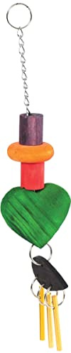 happypet The Bird House, Great Chime Bird Toy | Natural wood bird chew toy – encourages chewing and foraging, helps prevent boredom and unwanted feather plucking