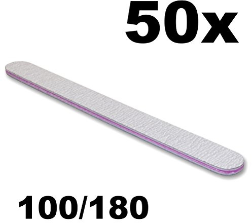 50 pezzi professionale Lima Zebra dritto 100/180 – Lima per unghie Lima professionale Zebra – Made in Germany
