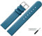 MARBURGER Uhrenarmband 14mm Leder Blau Silber - Montage Set 7611452000120