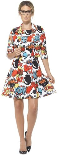 Smiffys Comic Strip Anzug, Mehrfarbig, mit Jacke und Kleid