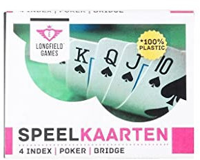 Longfield (390210) Poker / Bridge / Doppelkopf 100% Kunststoff-Spielkarten