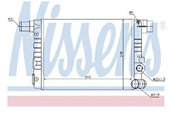NISSENS Kühler Motorkühlung Kühler Wasserkühler Motorkühler Netzbreite 248mm Netzlänge 310mm Netztiefe 34mm 61805