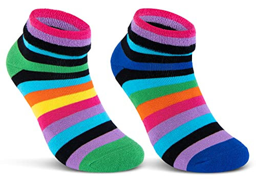 sockenkauf24 2 | 4 | 6 Paar Damen THERMO Socken Innenfrottee warme Wintersocken Umschlagsocken Bunte Ringel 12790 WP (2 Paar 39-42)