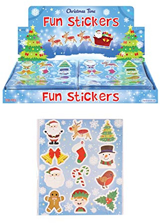 Lustige Weihnachtsaufkleber, 12 Packungen