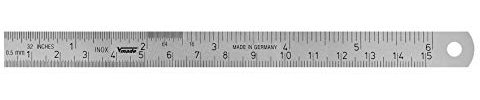 Vogel Germany Stahlmaßstab (Typ C, Messbereich 150 mm, Querschnitt 13 mm x 0,5 mm, rostfreier Federbandstahl, Ablesung von links nach rechts) 1010030015