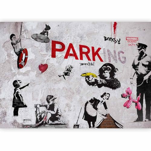 Fototapete murando 200x140 cm Vlies Tapeten Wandtapete XXL Moderne Wanddeko Design Wand Dekoration Wohnzimmer Schlafzimmer Büro Flur Banksy Graffiti Mural i-A-0107-a-c
