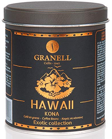 Granell Cafés · 1940 - Exotic Collection - Hawaii Kona | Café en Grano 100% Café Arabica - Café Hawaiano Premium Lleno de Sabor y Aroma - 100 Gramos