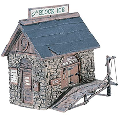 Woodland Scenics D219 Bausatz Eisverkauf Eishaus Eisherstellung Eistransport Eisrutsche für Diorama Spur H0 1:87 Ice House