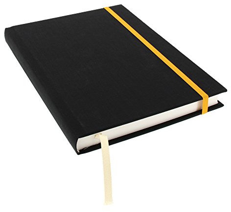 goldbuch 64935 Notizbuch Linum, Notizheft im DIN A5 Format, Kladde mit 200 chamoisfarbene Blankoseiten, Einband Leinen, Buch Schwarz