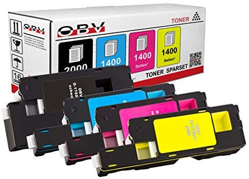 OBV Kompatibel Toner 4er Set für Dell C1760nw C1765nfw – ersetzt Dell 593-11140/41/42/43 – Schwarz Cyan Magenta Gelb