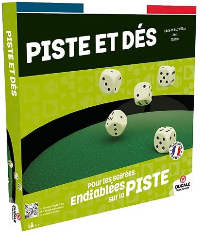Vauchier Piste de dé 33 cm Avec 5 Dés de Yam's et 21 Jetons - 012206 Multicolore