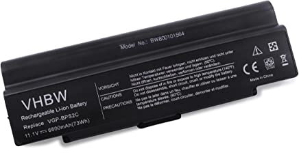 vhbw Akku kompatibel mit Sony Vaio VGC-LB90S, VGN-AR11 Serie, PCG-6C1N, VGC-LB50B, VGC-LB50 Notebook (6600 mAh, 11,1 V, Li-Ion)