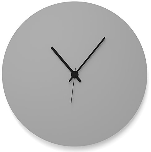 WANDKINGS Wanduhr Scheibe aus Acrylglas, in 11 Farben erhältlich (Farbe: Uhr = Grau glänzend; Zeiger = Schwarz)