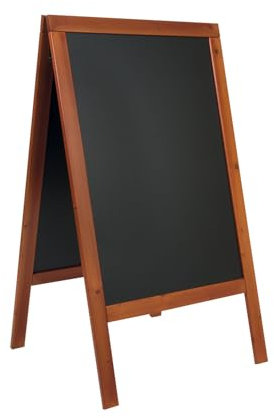 SECURIT - Gehwegtafel aus Kiefernholz „Woody“ - Tafel für Kreidemarker - Für Restaurants, Bars, Cafés Geschäfte - 69 x 125 cm - Schwarz