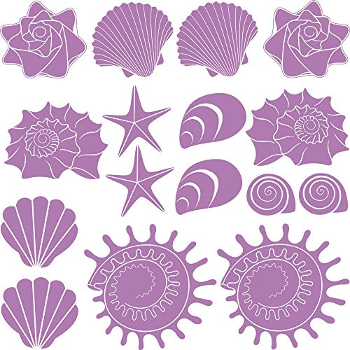 GRAZDesign Wandtattoo Bad Muschel & Meer Set Wandaufkleber Maritime Deko wasserfest - 042 flieder