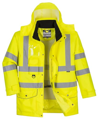 Portwest Herren Hi-vis S427 - Warnschutz-Traffic-Jacke 7 in 4 (1er Pack)