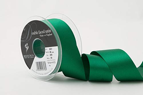 Berisfords Double FACE Poly Satin Ribbon, Hunter Green, 10.5x10.5x4.6 cm