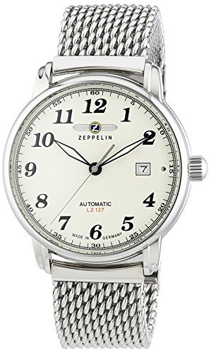 Zeppelin Herren-Armbanduhr XL LZ127 GRAF Analog Automatik Edelstahl 7656M5