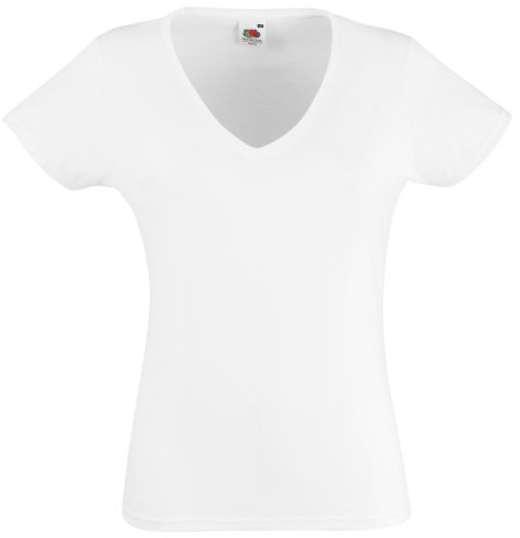 Fruit of the Loom Ladies Lady-Fit Valueweight V-Neck Short Sleeve T-Shirt