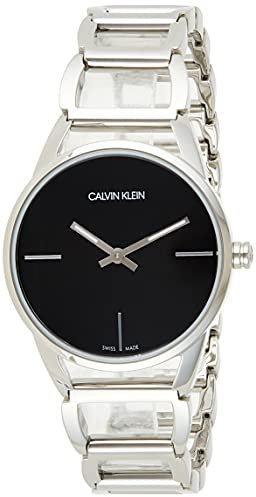 Calvin Klein Damen-Armbanduhr XS ck Stately Analog Quarz Edelstahl K3G23121