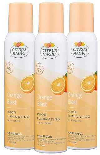 Citrus Magic Natural Odor Eliminator Air Freshener Spray for Home, Orange Blast, 3-Ounce, Pack of 3