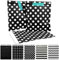 Frau WUNDERVoll® 100 Papiertüten schwarz weiße Punkte, 13 x 16,5 cm, 45 Gramm Papier, flach/Candy Bar, Hochzeit, Kindergeburtstag, Papiertütchen, Candybag, Tüten, Mitgebseltüten