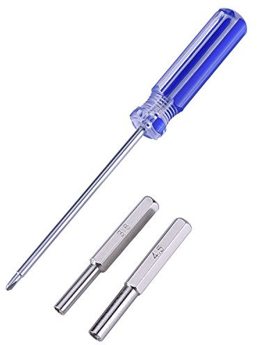 Blulu 3.8 mm 4.5 mm Sicherheitsbit Schraubendreher Werkzeug für NES SNES N64 Kartuschen-Systeme mit 2.5 Trigramm Schraubenzieher