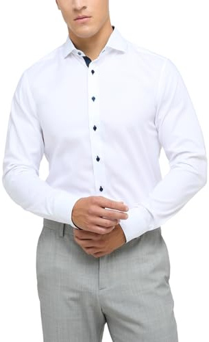 Eterna Long Sleeve Shirt Slim FIT Pinpoint uni White