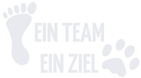 kleb-Drauf | 1 EIN Team EIN Ziel | Weiß - matt | Autoaufkleber Autosticker Decal Aufkleber Sticker | Auto Car Motorrad Fahrrad Roller Bike | Deko Tuning Stickerbomb Styling Wrapping